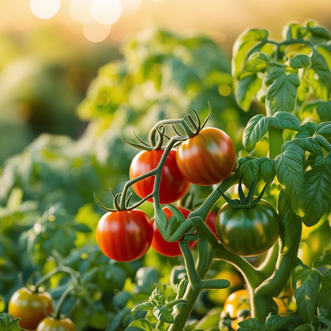Plantas de tomate en crecimiento